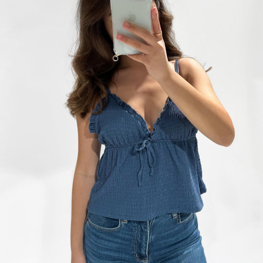 Evie Top Denim Blauw