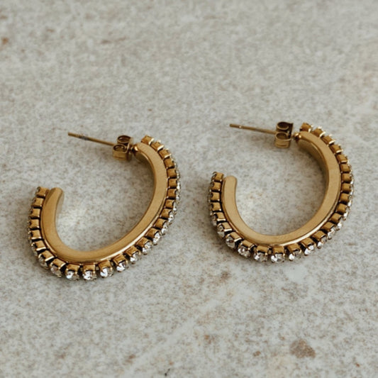 Oval Glitter Earrings