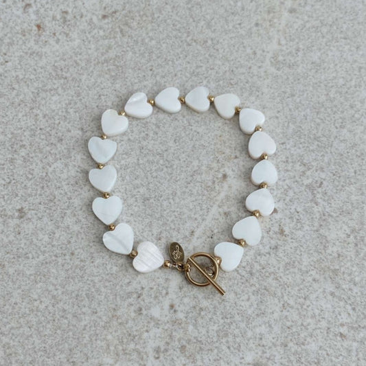 Cute Heart Bracelet Pearls