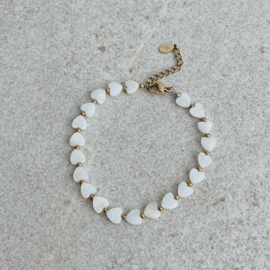 White Heart Bracelet